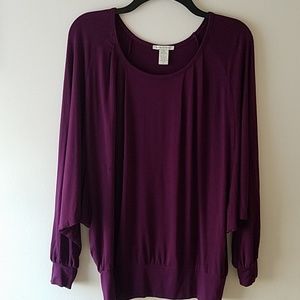 White and Warren pullover top batwing sleeves shirt